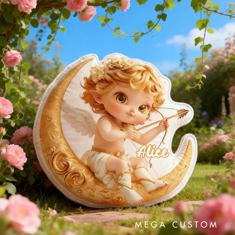 Personalized Cute Valentine's Day Cupid with Name Graphic 3D Print Pillow Valentine's Day Gifts Funny Gifts