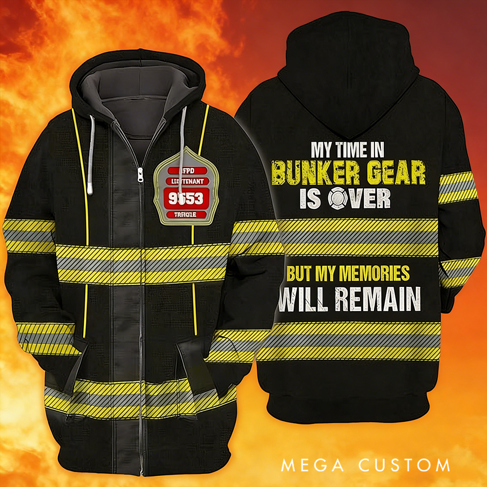 Personalized Firefighter Full Print Hoodie Gift Custom Retirement Design