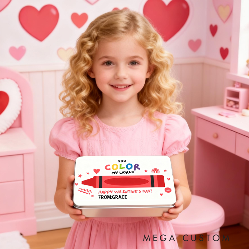 Personalized Crayon Valentine Hope Your Valentine's Day Pops Candy Box Valentine's Day Gifts