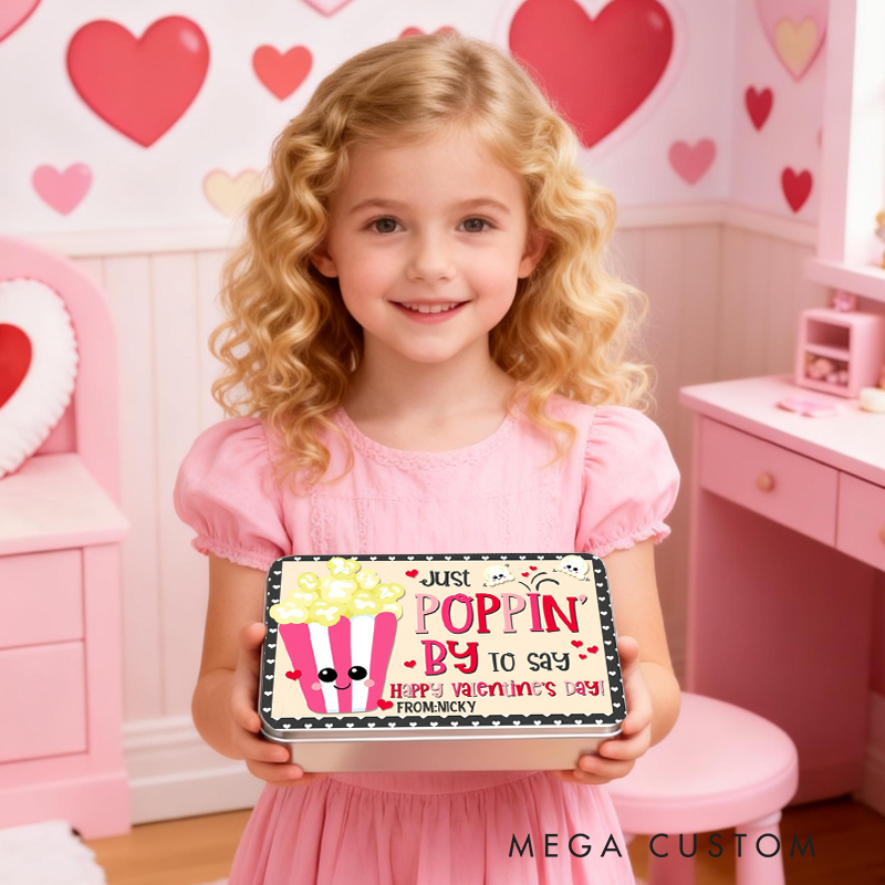 Personalized Just Poppin' By to Say Hope Your Valentine's Day Pops Candy Box Valentine's Day Gifts