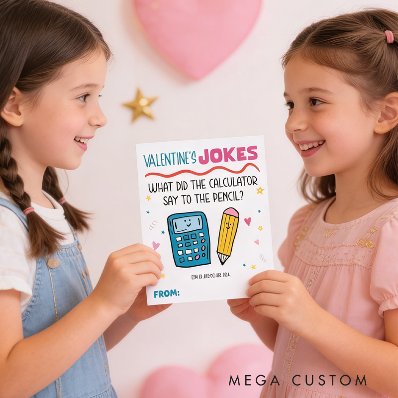 Personalized Joke Valentines Day Cards Kids Classroom Exchange Cards Valentines Gifts