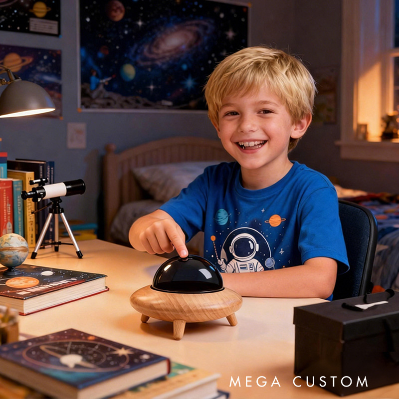 Personalized Space Theme Custom Name Galaxy Planet Rocket Astronomy Style Wooden Tooth box