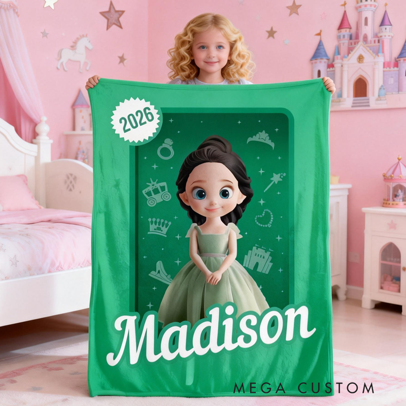 Personalized Princess Toy Box Kids or Baby Blanket Gift For Daughter Birthday Gift