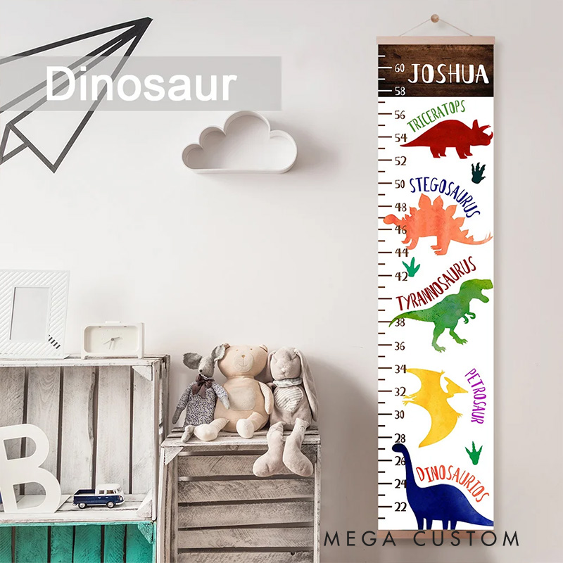 Personalized Woodland Theme Custom Name Cute Forest Animals Kids Height Growth Chart