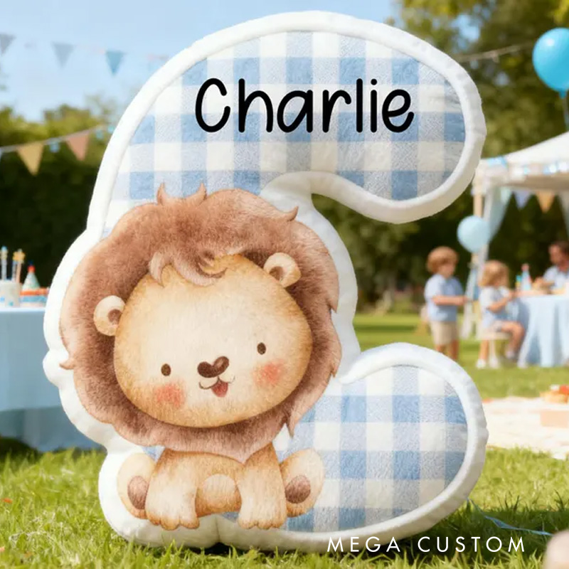 Personalized Animal Theme Custom Name Pink Blue Check Alphabet Letter Cushion Cute Rabbit 3D Print Pillow