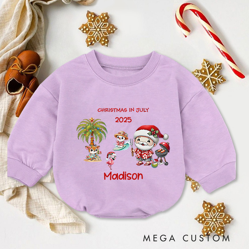 Personalized Christmas in July Baby Onesie Perfect for Fun and Festive Seasonal Celebrations Baby Bodysuit