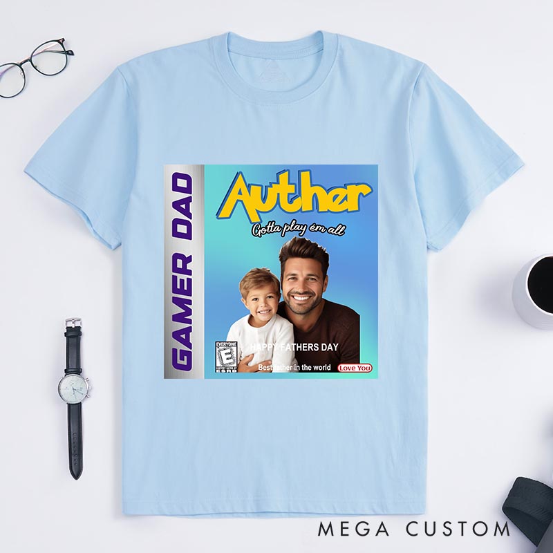 Personalized Game Card Cover Classic T-Shirts for Dad Gamers Father's Day Anime Lovers Gaming Shirt