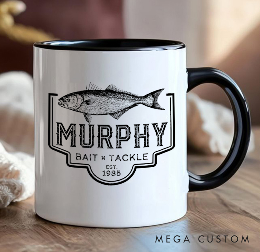 Personalized Classic Bait & Tackle Mug for Outdoor Fishing Enthusiasts