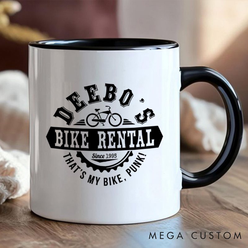 Personalized Bike Rental Mug with Romantic Biker Design for Outdoor Adventures Riding Cycling Biking Enthusiasts