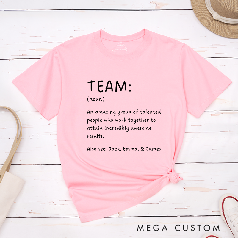 Personalized Team Definition T-Shirt for Coworkers Team Gifts for Employees Teamwork Gifts