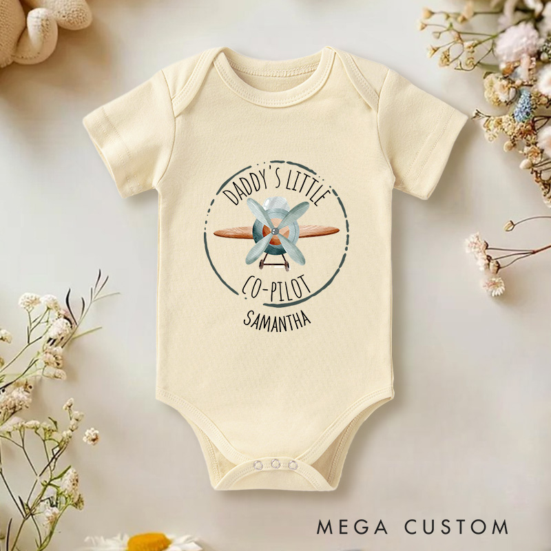 Personalized Daddy’s Little Co-Pilot Cute and Aviation Inspired Family Baby Gift Baby Onesie  