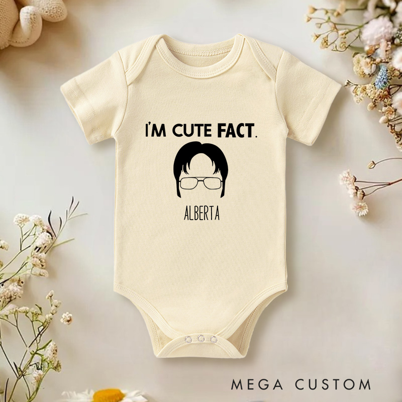 Personalized I’m Cute Fact Fun and Unique Pop Culture Inspired Baby Gift Baby Onesie  