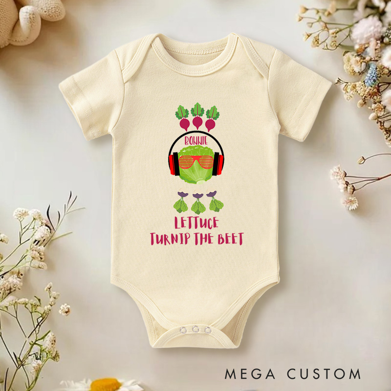 Personalized Lettuce Turnip the Beet Cute and Musical Food Inspired Baby Gift Baby Onesie  