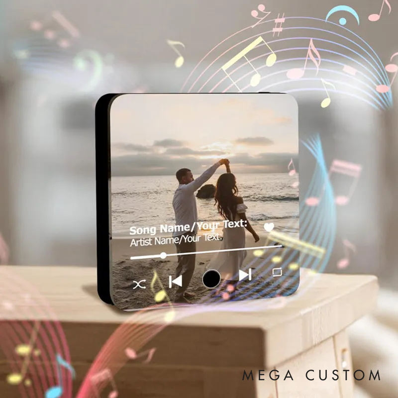 Personalized Music Magnet Fridge Magnet Custom Photo Album Magnets With Your Text Birthday or Holiday Gifts for Family Music Lovers