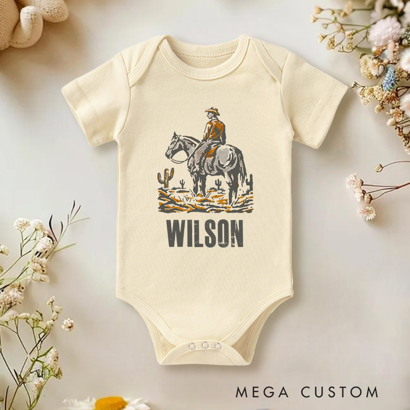 Personalized Cowboy Western Style Adventure Inspired Baby Gift Baby Onesie  