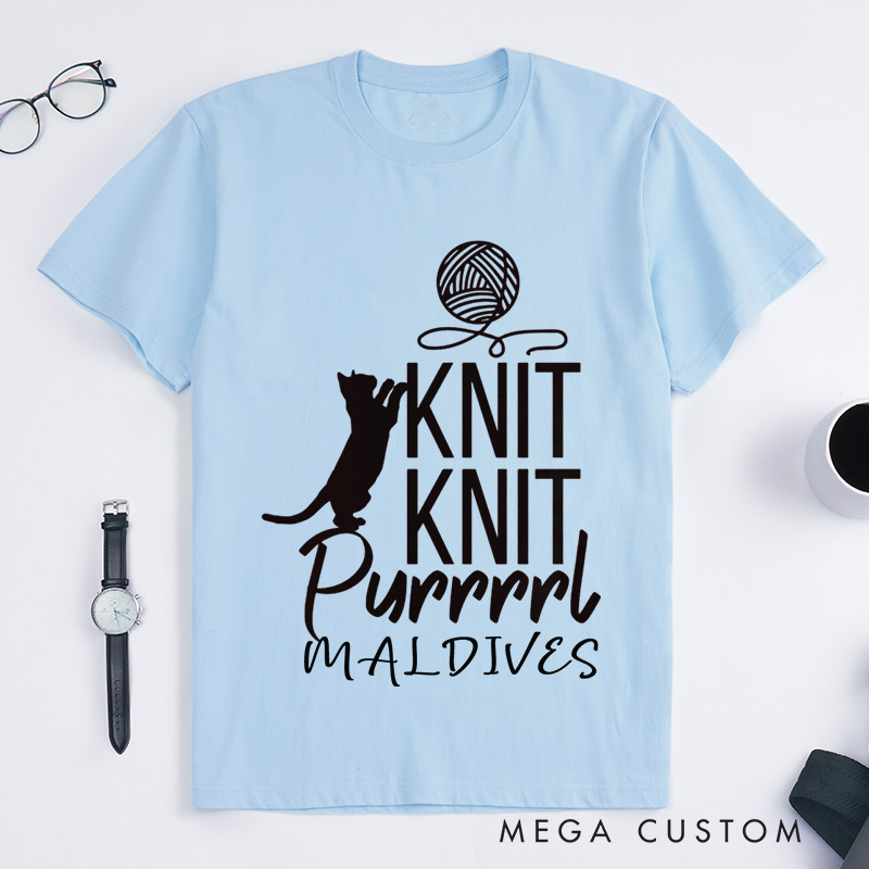Personalized Cat Lover Classic T-Shirts Funny Crocheting Shirt