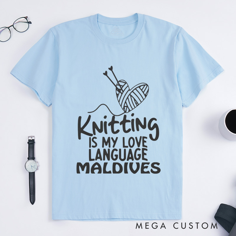 Personalized Knitting Is My Love Language Classic T-Shirts Knitter Shirt Cute Knitting Shirt Love To Knit Knitting Lover Shirt Knitting Gift