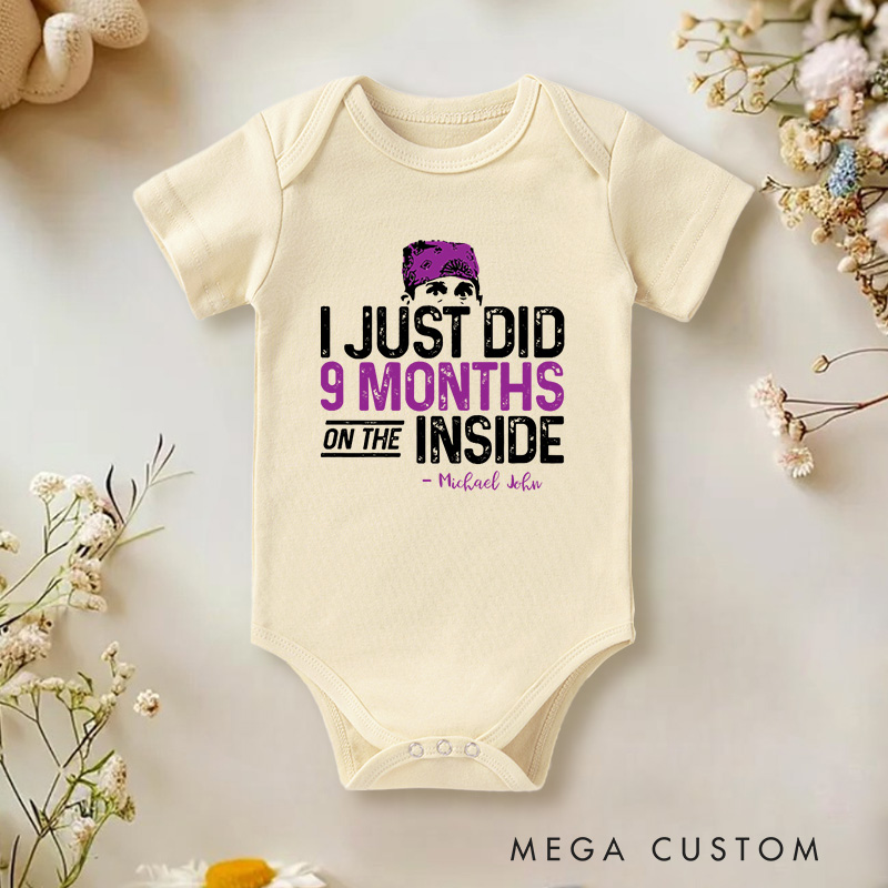 Personalized I Just Did 9 Months on the Inside Funny and Clever Baby Announcement Baby Gift Baby Onesie  