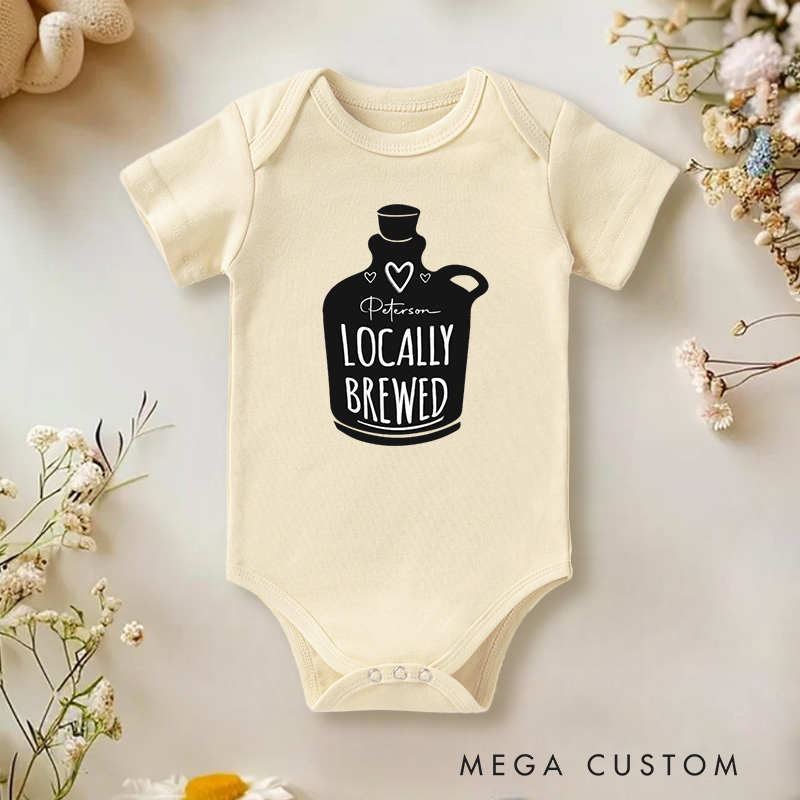 Personalized Locally Brewed Adorable and Whimsical Baby Bottle Inspired Baby Gift Baby Onesie  