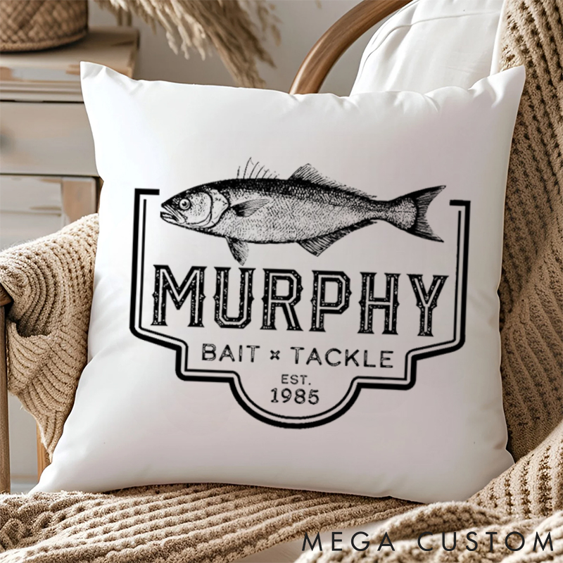 Personalized Bait and Tackle Pillow Perfect Gift for Fishing Enthusiasts