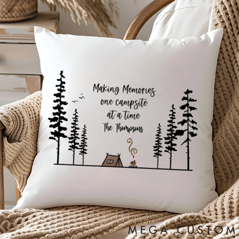 Personalised Making Memories Family Holiday Pillow Camping Traveling Hiking Enthusiasts Pillow Gift for Outdoor