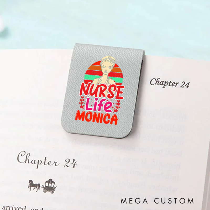 Personalised Leather Magnetic Bookmark for Nurse Life Design Cute Bookmark Gift Book Lover Gift 