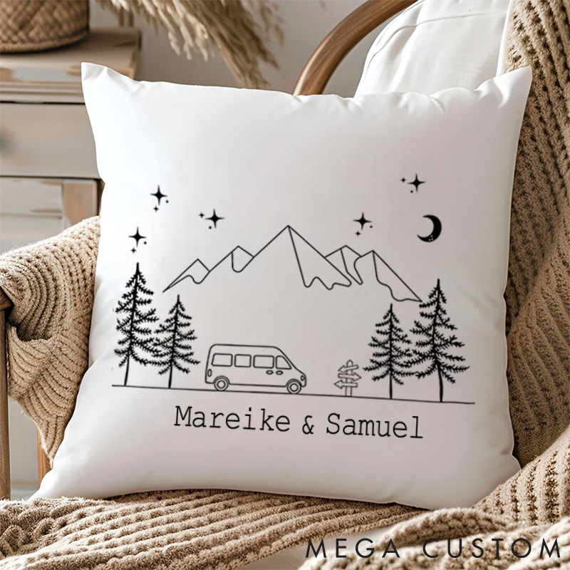 Personalised Mountains And Nature Pillow Camping Traveling Hiking Enthusiasts Pillow Gift Outdoor