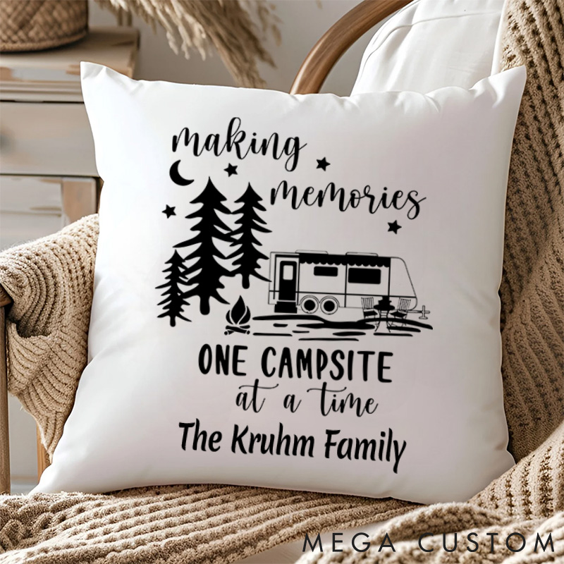 Personalised Camper Road Trip Pillow Camping Traveling Hiking Enthusiasts Pillow Gift Outdoor