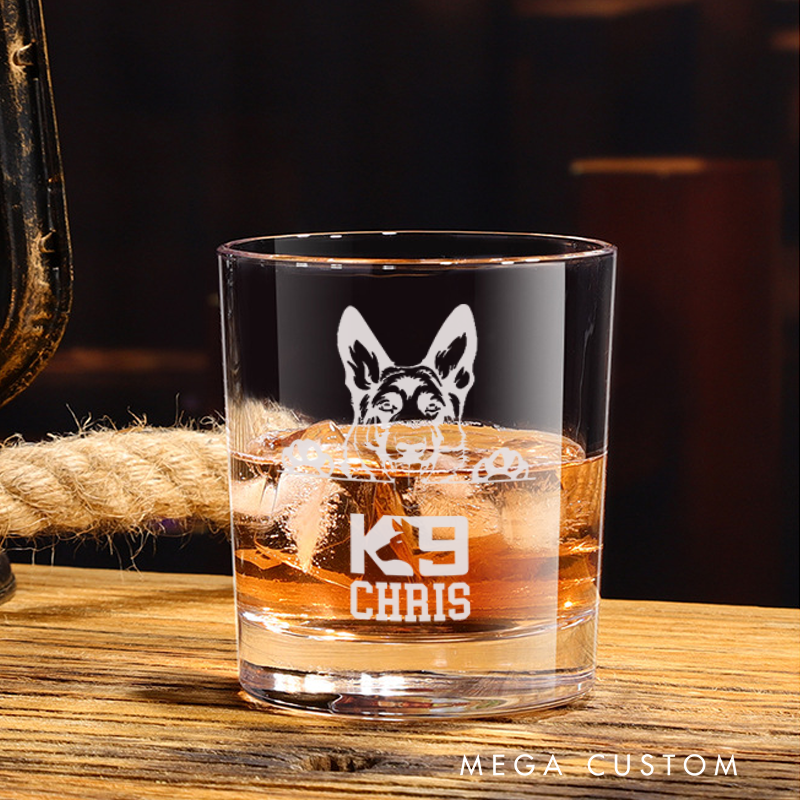 Personalized Police Whiskey Glass K9 Design Gift for Police Officer 