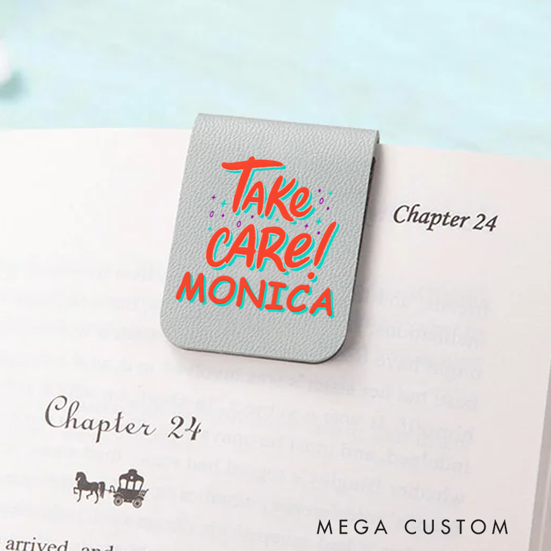 Personalised Leather Magnetic Bookmark for Nurse Take Care Design Cute Bookmark Gift Book Lover Gift 