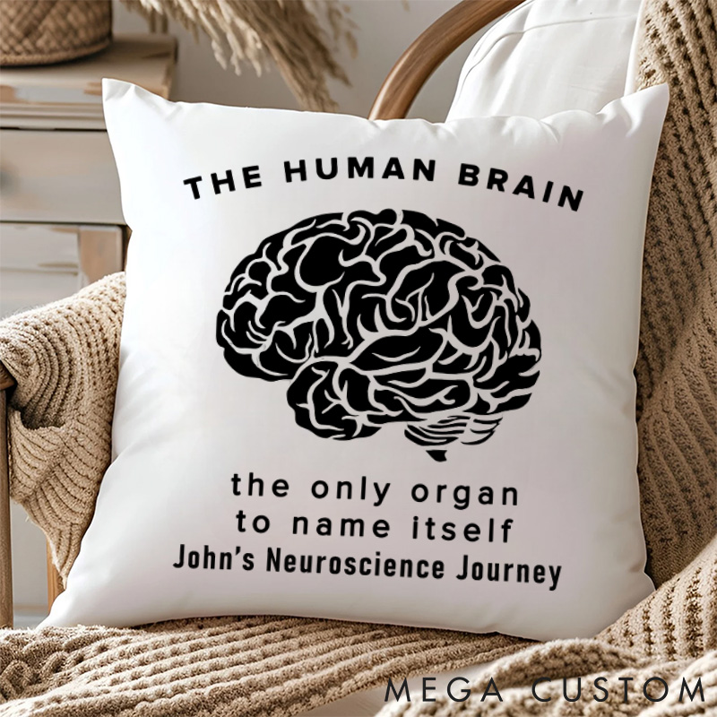 Personalized The Human Brain Pillows Science Physics Lovers Pillows Gift for Geek Nerd 