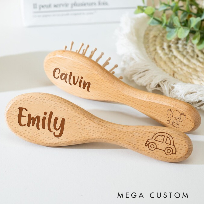 Personalized Wooden Baby Hair Brush Baby Shower Gift Newborn Gifts Baby Girl/Boy Gifts