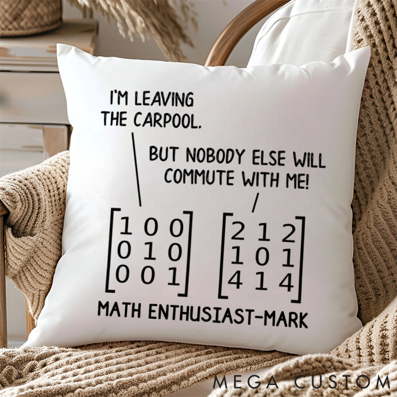 Personalized The Commutative Struggle Pillows Science Math Enthusiasts Pillows Gift for Geek Nerd 