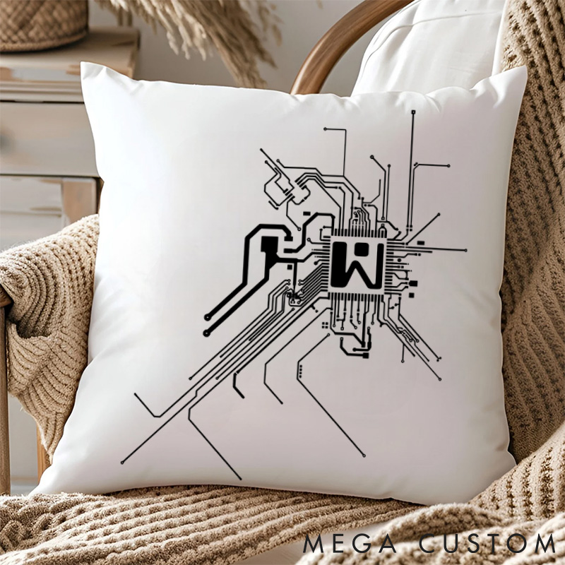 Personalized Tech Circuitry Pillows Programmer Technology Computer Pillows Gift for Geek Nerd 