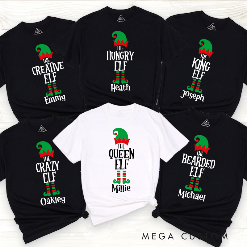 Personallized The Elf Movie Matching Family T-shirts Christmas Elf Family Name Shirt Family Member Shirt Couple Shirts Xmas Gift