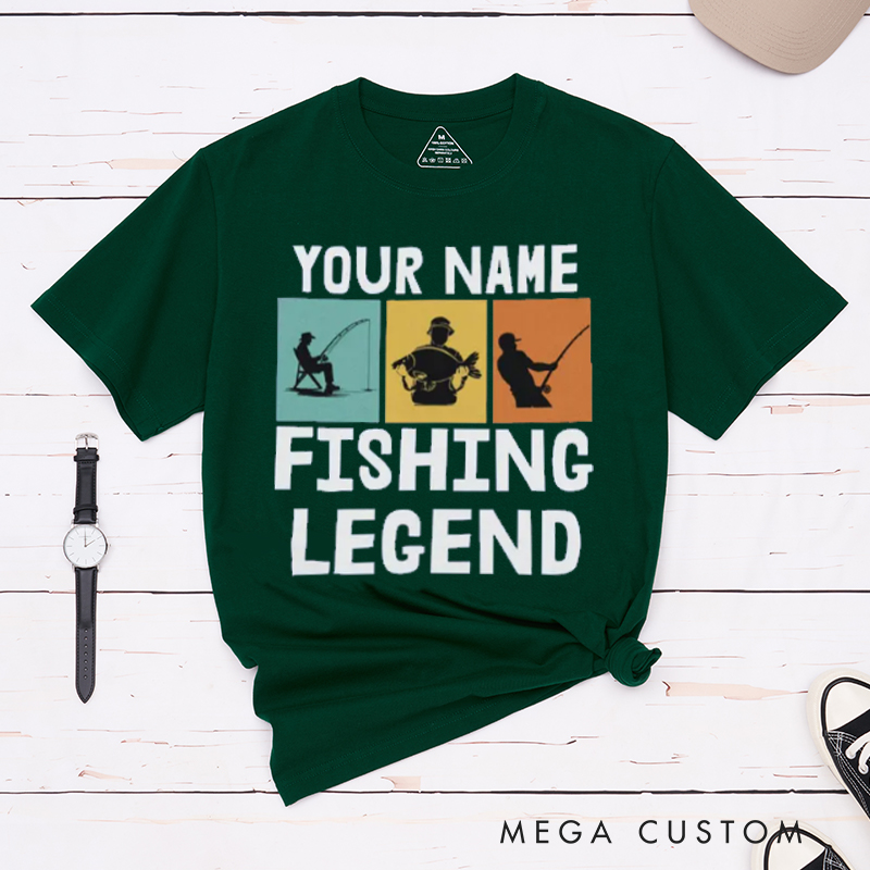 Personalized Fishing Legend T Shirt for Anglers Great Gift for
