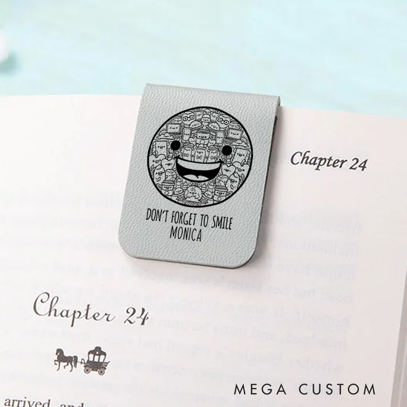 Personalised Leather Magnetic Bookmark for Nurse Dentisit Don't Forget to Smile Design Cute Bookmark Gift Book Lover Gift 