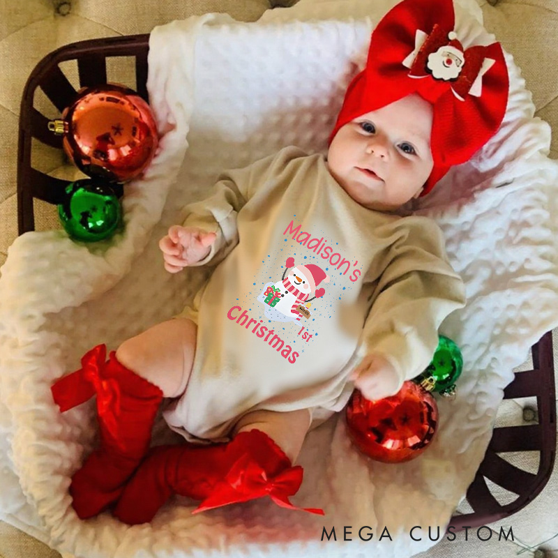 Personalized Baby’s First Christmas Gift Baby Onesie Perfect for Celebrating a Baby's Special Holiday Season Baby Bodysuit