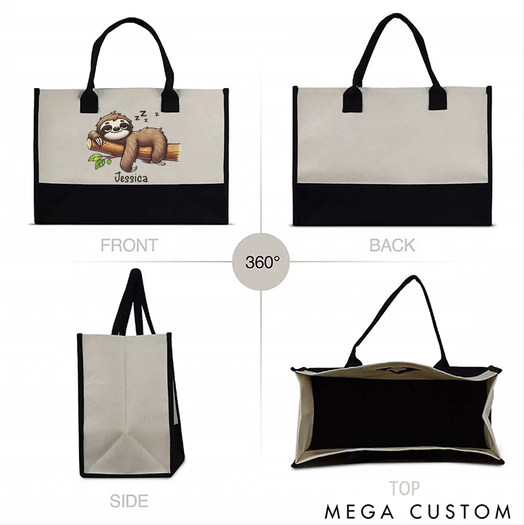 Personalized Sloth Yoga Tote Bag Sloth Lover Gift Yoga Gift Funny Sloth Bag Perfect for Yoga Gym Travel and Daily Use