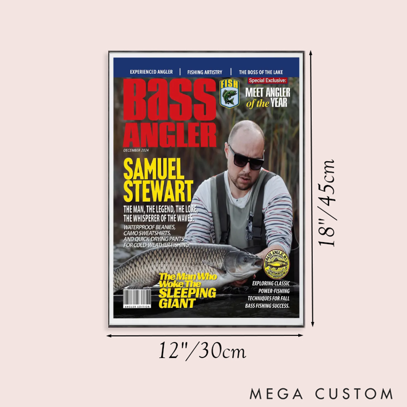 Personalized Fishing Magazine Cover Fishing Gifts for Men Fly Fishing Gifts for Him Fishing Dad Gift Angler Funny Fisherman Gift Perfect Gift for Fishing Lover