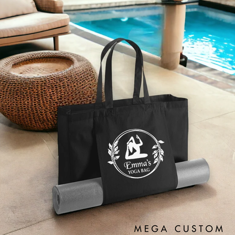 Personalized Yoga Tote Bag Yoga Mat Bag with Yoga Action Design Pilates Bag Meditation Bag Perfect for Yoga Lover