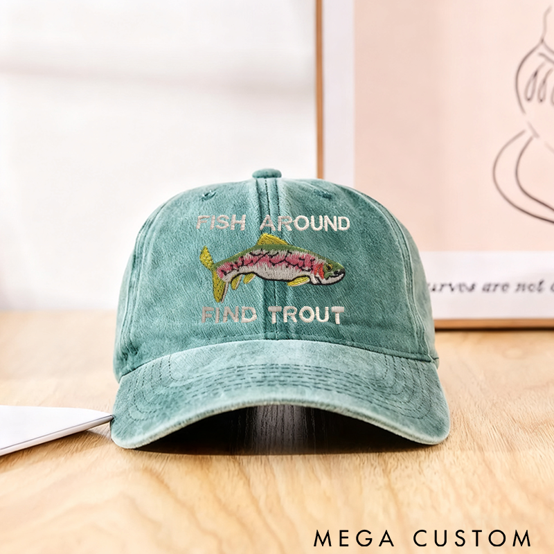 Personalized Fishing Hat Trout Fishing Hat for Husband Fishing Gift for dad Gift for Fisherman Fly Fishing Gift for Husband Custom Fishing Hat