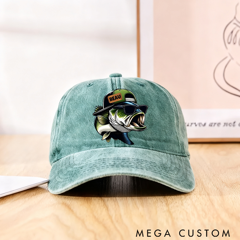 Personalized Funny Cartoon Fish Embroidered Fishing Hat Durable Cap for Anglers Perfect for Outdoor Adventures and Unique Fishing Gifts