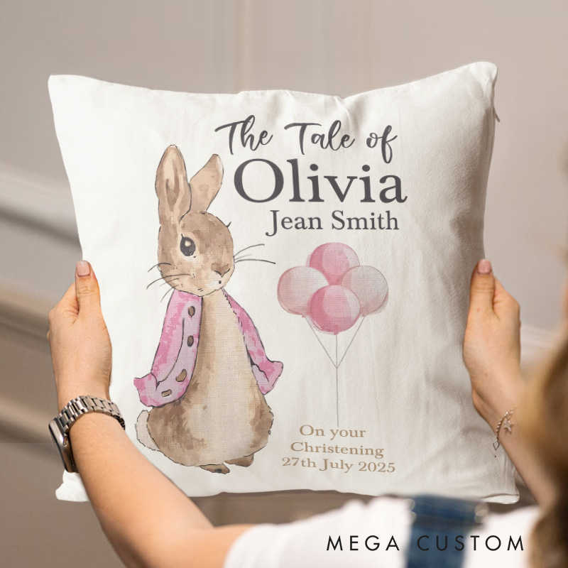 Personalized Christening Baby Throw Pillow Baby Gift for New Mom  Nursery Gift