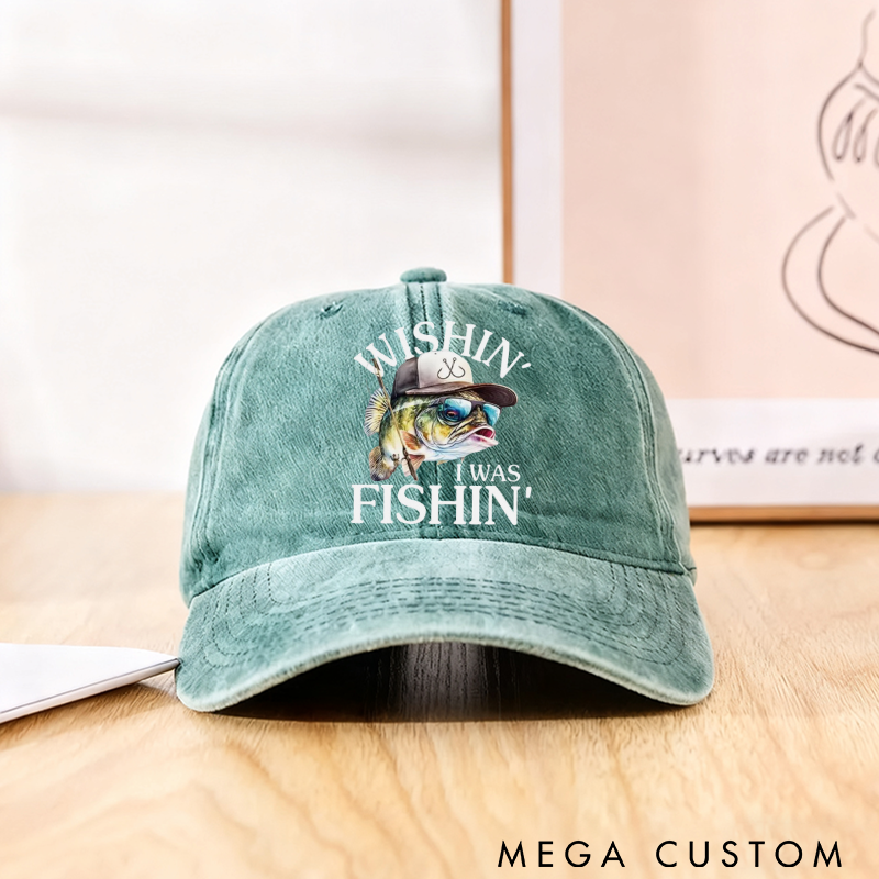 Personalized Fishing Hat Adjustable Cotton Baseball Cap Funny Fishing Design Comfortable and Stylish Gift for Fishing Enthusiasts