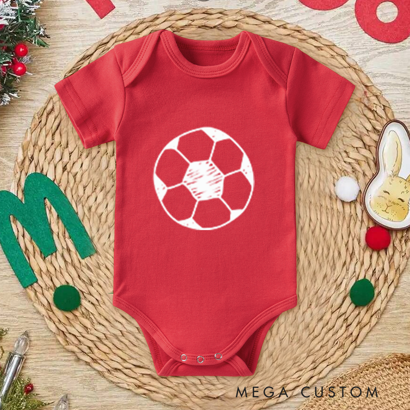 Personalized Baby Soccer Bodysuit with Baby's Name and Number Design for Newborns and Toddlers Special Sports Inspired Gift