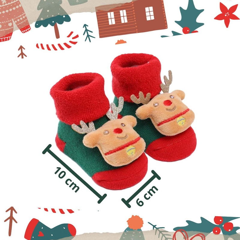 Personalized Baby Holiday Gift Cozy Warm Winter Footwear Cute Festive Santa Style Adorable Red Baby Christmas Socks