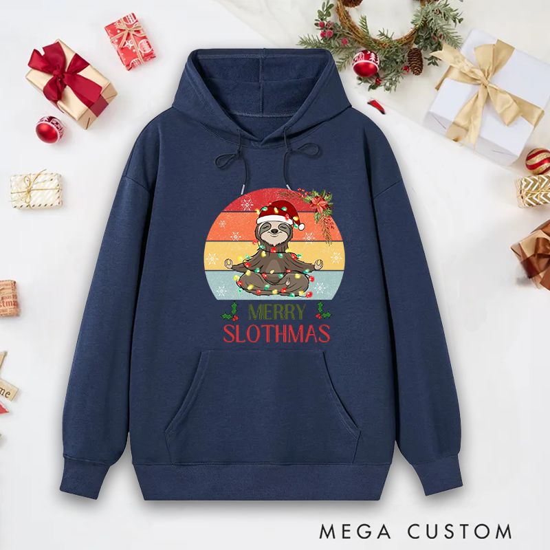 Personalized Funny Yoga Hoodie Christmas Yoga Sweatshirt Cozy Holiday Wear for Yoga Lovers Funny and Relaxing Gift Idea