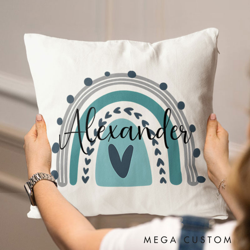Personalized Leafy Rainbow Throw Pillows Highlighting Cheerful Colors And Unique Patterns Throw Pillows
