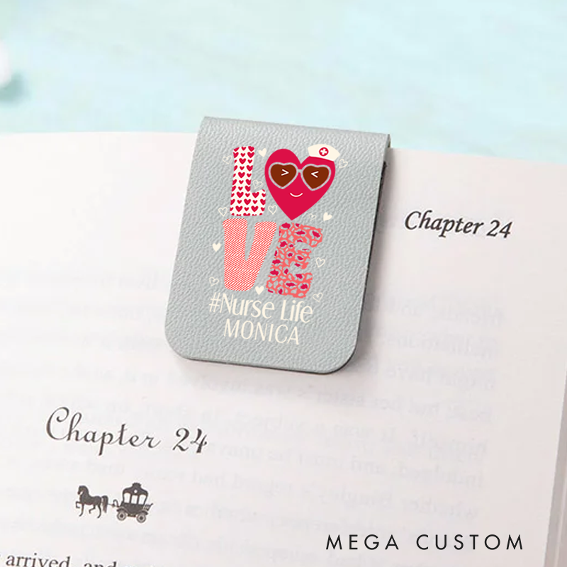 Personalised Leather Magnetic Bookmark for Nurse Life Design Cute Bookmark Gift Book Lover Gift 